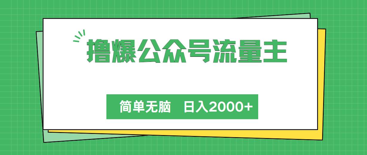 撸爆公众号流量主，简单无脑，单日变现2000+-沃创网