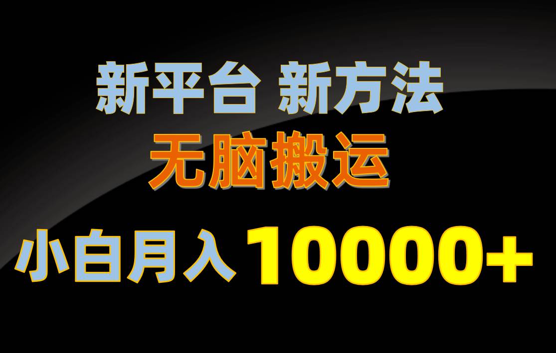 新平台新方法，无脑搬运，月赚10000+，小白轻松上手不动脑-沃创网