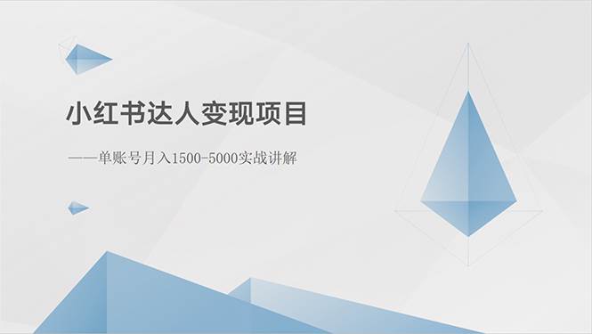 小红书达人变现项目：单账号月入1500-3000实战讲解-沃创网