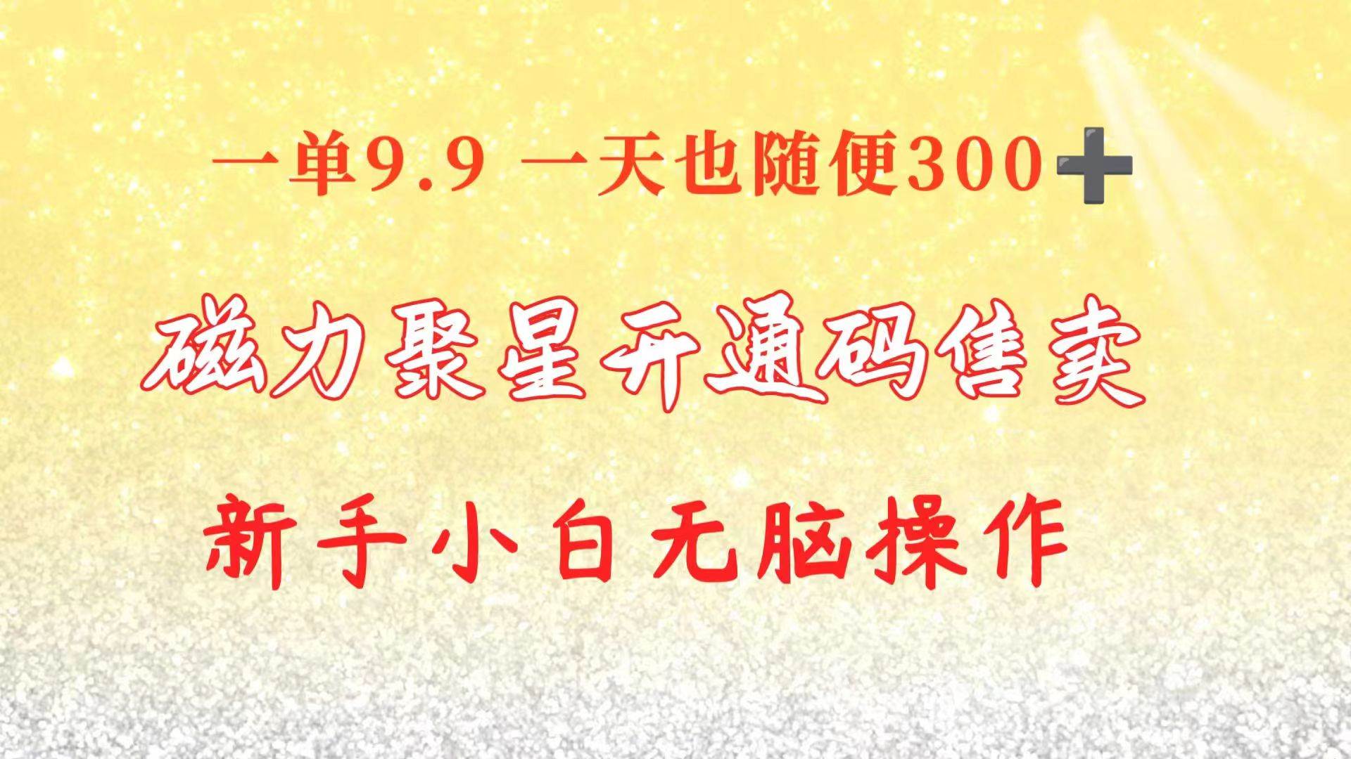 快手磁力聚星码信息差 售卖  一单卖9.9  一天也轻松300+ 新手小白无脑操作-沃创网