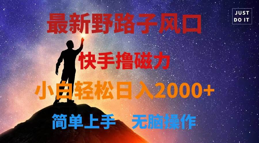 最新风口！快手撸磁力，野路子，小白无脑操作日入2000+-沃创网