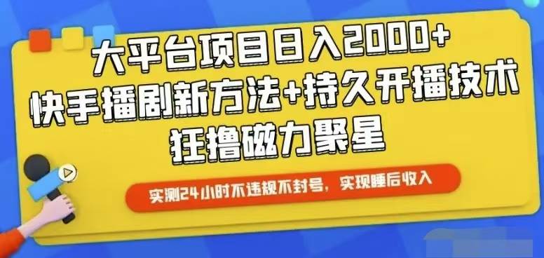 快手24小时无人直播，真正实现睡后收益-沃创网