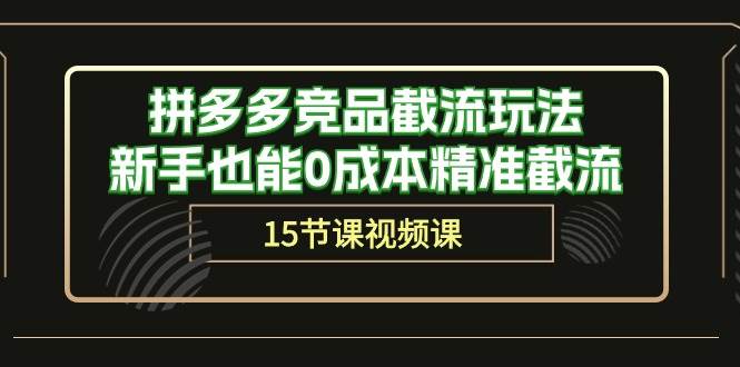 拼多多竞品截流玩法，新手也能0成本精准截流（15节课）-沃创网