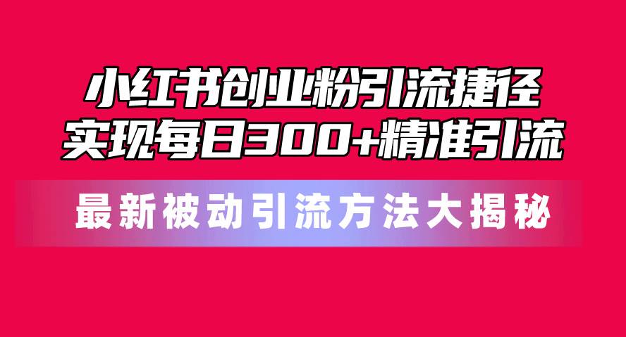 小红书创业粉引流捷径！最新被动引流方法大揭秘，实现每日300+精准引流-沃创网