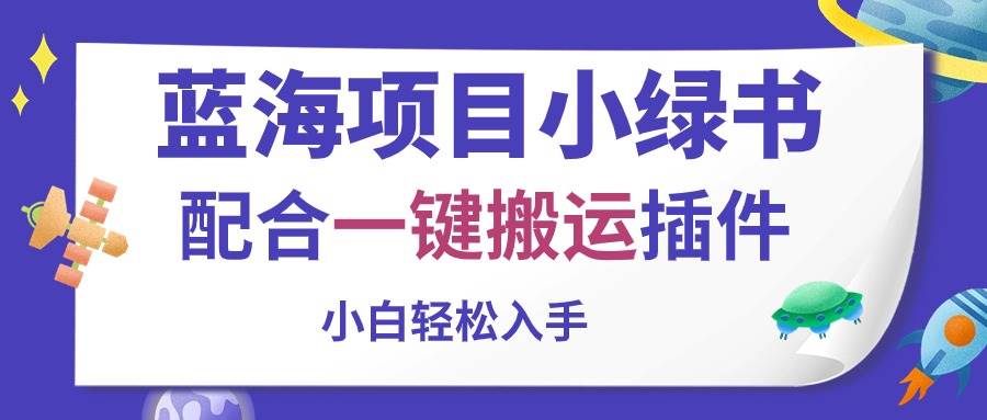 蓝海项目小绿书，配合一键搬运插件，小白轻松入手-沃创网