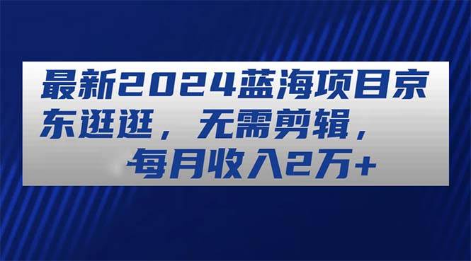 最新2024蓝海项目京东逛逛，无需剪辑，每月收入2万+-沃创网