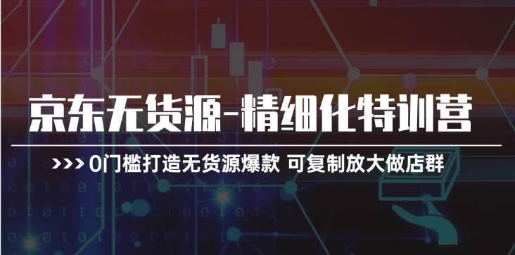 京东无货源-精细化特训营，0门槛打造无货源爆款 可复制放大做店群-沃创网