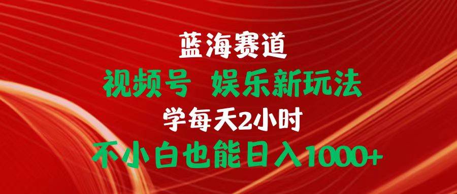 蓝海赛道视频号 娱乐新玩法每天2小时小白也能日入1000+-沃创网