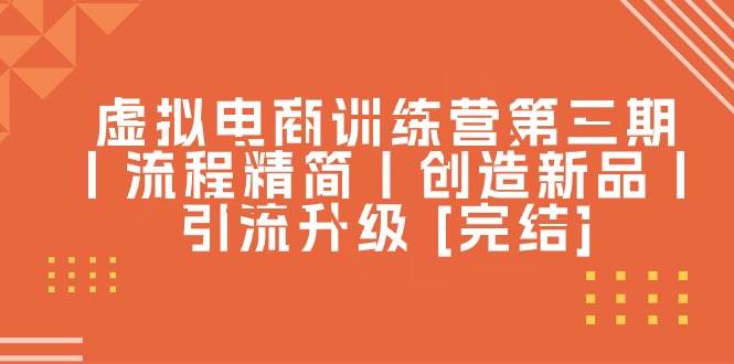 虚拟电商训练营第三期丨流程精简丨创造新品丨引流升级 [完结]-沃创网