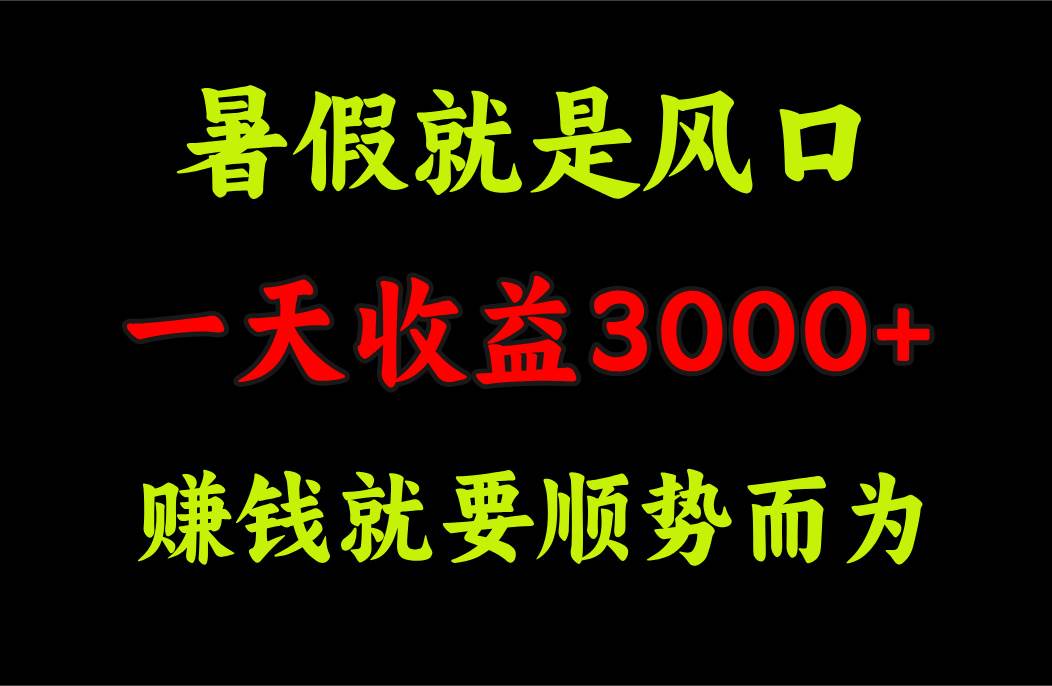 一天收益3000+ 赚钱就是顺势而为，暑假就是风口-沃创网