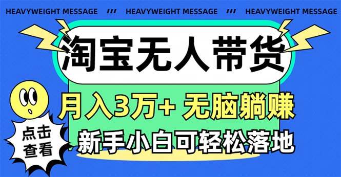 淘宝无人带货3.0高收益玩法，月入3万+，无脑躺赚，新手小白可落地实操-沃创网