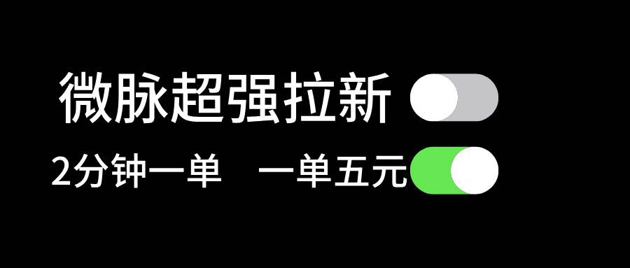 微脉超强拉新， 两分钟1单， 一单利润5块，适合小白-沃创网