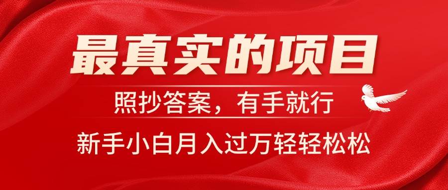 最真实的项目，照抄答案，有手就行，新手小白月入过万轻轻松松-沃创网
