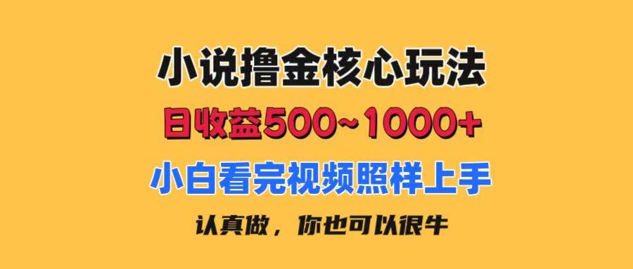 小说撸金核心玩法，日收益500-1000+，小白看完照样上手，0成本有手就行-沃创网