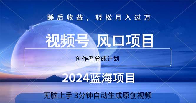 2024蓝海项目，3分钟自动生成视频，月入过万-沃创网