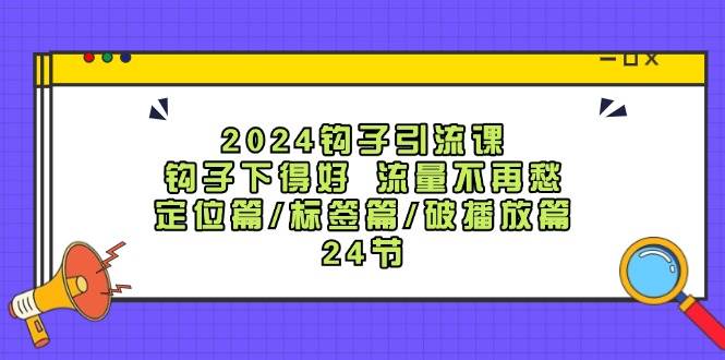2024钩子·引流课：钩子下得好 流量不再愁，定位篇/标签篇/破播放篇/24节-沃创网