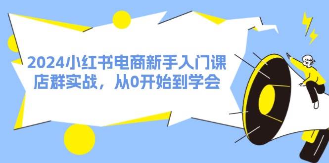 2024小红书电商新手入门课，店群实战，从0开始到学会（31节）-沃创网