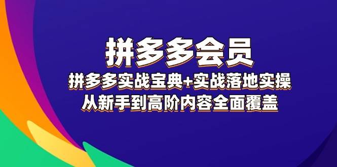 拼多多 会员，拼多多实战宝典+实战落地实操，从新手到高阶内容全面覆盖-沃创网