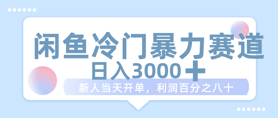 闲鱼冷门暴力赛道，一单 80%利润，新人轻松日入 1000+-沃创网