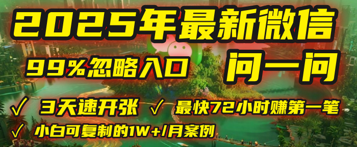 2025年，被99%的人忽视的微信问一问：每天写300字，最快3天就能“开张”赚到第一笔钱，有人已稳定月入1W+！-沃创网