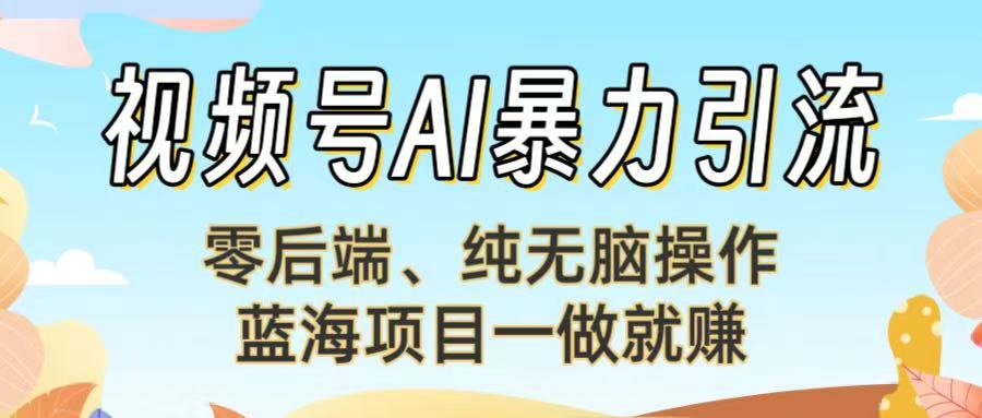 视频号AI暴力引流：零后端、纯无脑操作，蓝海项目一做就赚！【下面那个链接失效了】-沃创网
