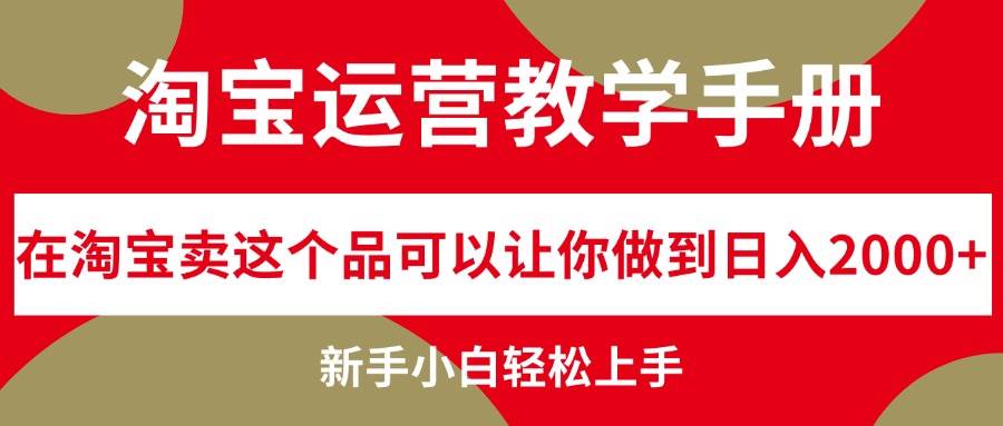 淘宝运营教学手册，在淘宝卖这个品可以让你做到日入2000+，新手小白轻…-沃创网