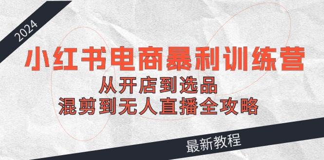 2024小红书电商暴利训练营：从开店到选品，混剪到无人直播全攻略-沃创网